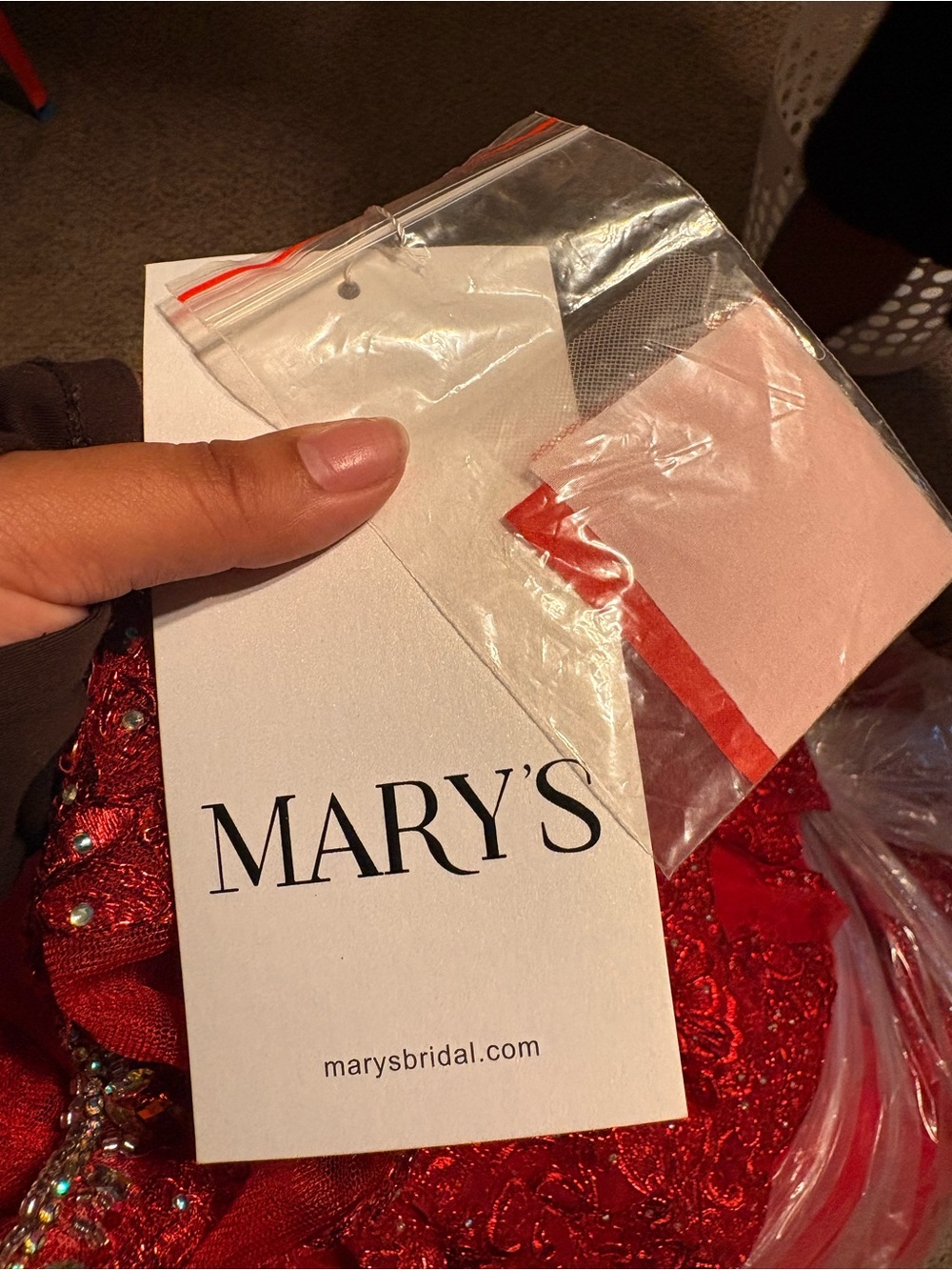 Mary's Bridal Red Sequin Lace Quinceañera Dress